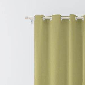 5 Feet Window Curtains Polyester Room Darkening Set Of 2 (Green)