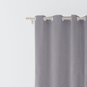 5 Feet Window Curtains Polyester Room Darkening Set Of 2 (Grey)