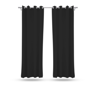 9 feet Long Door Curtains Polyester Room Darkening Set Of 2 (Black) 51