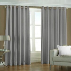 9 feet Long Door Curtains Polyester Room Darkening Set Of 2 (Grey) 25