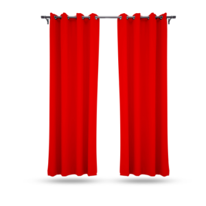 9 feet Long Door Curtains Polyester Room Darkening Set Of 2 (Red) 43