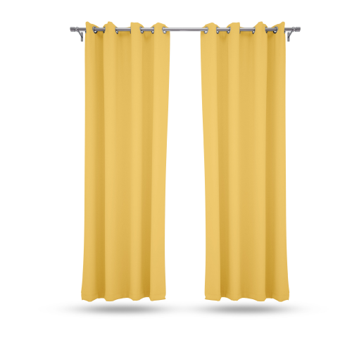 9 feet Long Door Curtains Polyester Room Darkening Set Of 2 (Yellow) 41b