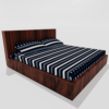 Winter Warm King Size Fitted Double Bedsheet With 2 Pillow Covers (Blue)