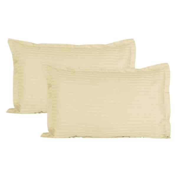 RdTrend Cotton Satin 300 TC Pillow Cover (Cream -18 x 28) R-3