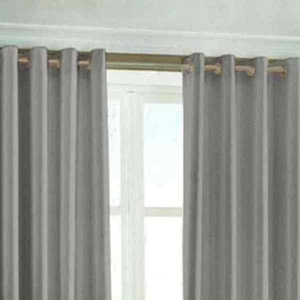 RdTrend Polyester Blend Solid Grommet Eyelet Curtain, 4 X 5 Feet, Grey, Pack of 2 P-106