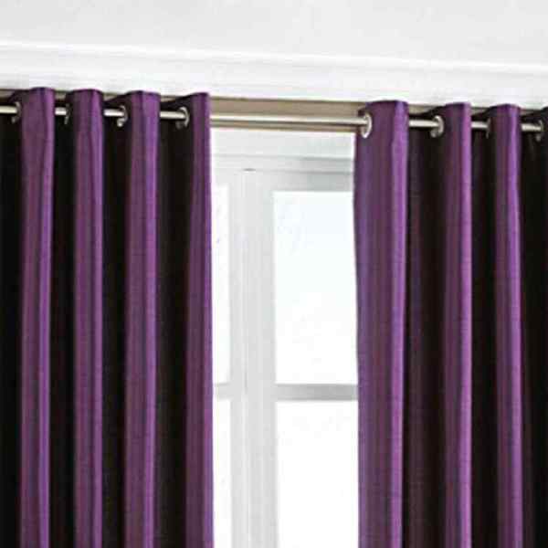 RdTrend Polyester Blend Solid Grommet Eyelet Curtain, 4 X 5 Feet, Purple, Pack of 2 P-97