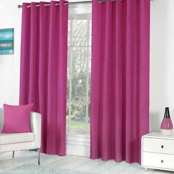 RdTrend Polyester Blend Solid Grommet Eyelet Curtain, 7 X 4 Feet, Pink, Pack of 2 P-87