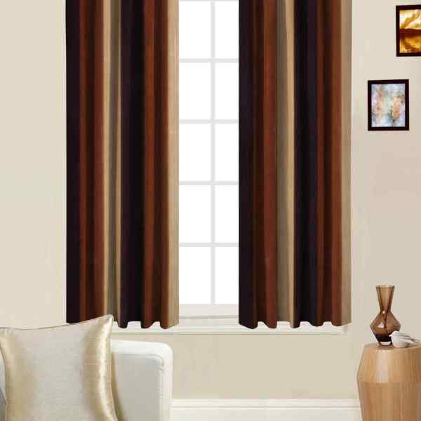 RdTrend Room Darkening Eyelet Polyester Window Curtains 5 Feet- Set of 2 , Coffee (4 x 5) P-504