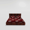 Winter Warm King Size Fitted Double Bedsheet With 2 Pillow Covers (Maroon)107b