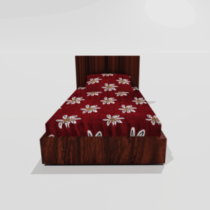 Winter Warm Soft Fitted Single Bedsheet With 1 Pillow Cover (Maroon) 109