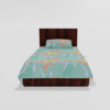 Glace Cotton‎ Single Flat Bed Sheet With 1 Pillow Cover (Sky) 20