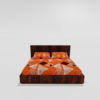 Glace Cotton King Size Elastic Fitted Double Bed Sheets With 2 Pillow Covers (Orange)33.4