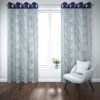 9 feet Long Door Curtains Polyester Room Darkening Set Of 2 (Aqua) 19d