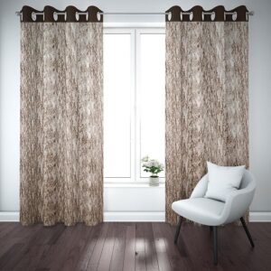9 feet Long Door Curtains Polyester Room Darkening Set Of 2 (Brown)8C