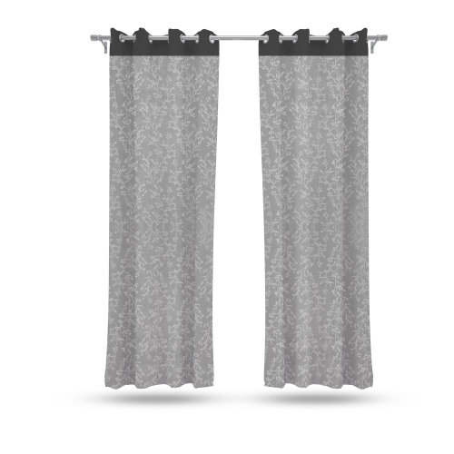 9 feet Long Door Curtains Polyester Room Darkening Set Of 2 (Grey) 16
