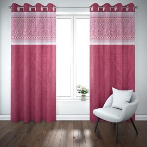 9 feet Long Door Curtains Polyester Room Darkening Set Of 2 (Maroon)
