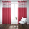 9 feet Long Door Curtains Polyester Room Darkening Set Of 2 (Red)