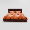 Glace Cotton Double Flat Bedsheet With 2 Pillow Covers (Orange) 55
