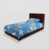 Glace Cotton‎ Single Flat Bed Sheet With 1 Pillow Cover (Blue)37d