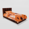 Glace Cotton‎ Single Flat Bed Sheet With 1 Pillow Cover (Orange) 41