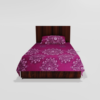 Glace Cotton‎ Single Flat Bed Sheet With 1 Pillow Cover (Wine) 24
