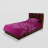 Glace Cotton‎ Single Flat Bed Sheet With 1 Pillow Cover (Wine) 24