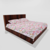 Super King Size Glace Cotton Double Flat Bedsheets With 2 Pillow Covers (Pink) 43
