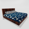 Glace Cotton Double Flat Bedsheet With 2 Pillow Covers (Blue) 110