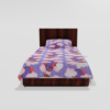 Glace Cotton‎ Single Flat Bed Sheet With 1 Pillow Cover (Purple) 22