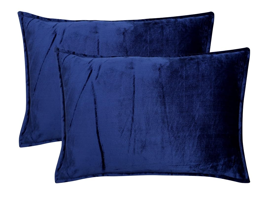 Winter Warm King Size Flat Double Bedsheet With 2 Pillow Cover (Blue)