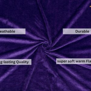 Winter Warm King Size Flat Double Bedsheet With 2 Pillow Cover (Purple)