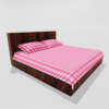 Glace Cotton Double Flat Bedsheet With 2 Pillow Covers (Pink)102a