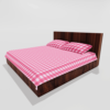 Glace Cotton Double Flat Bedsheet With 2 Pillow Covers (Pink)