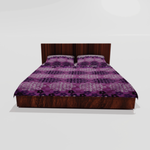 Glace Cotton Double Flat Bedsheet With 2 Pillow Covers (Purple)