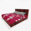 Glace Cotton Double Flat Bedsheet With 2 Pillow Covers (Red)