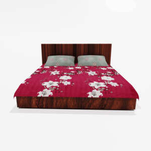Glace Cotton Double Flat Bedsheet With 2 Pillow Covers (Red)