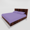 Glace Cotton Double Flat Bedsheet With 2 Pillow Covers (Purple)