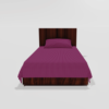 Glace Cotton Single Flat Bed Sheet With 1 Pillow Cover (Wine)