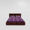Glace Cotton Elastic Fitted Double Bedsheet With 2 Pillow Covers (Purple)