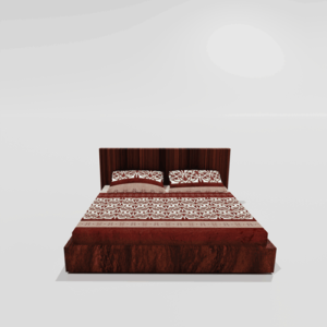 Glace Cotton Elastic Fitted Double Bedsheet With 2 Pillow Covers (Maroon)