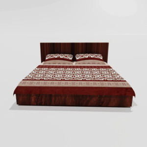 Glace Cotton Double Flat Bedsheet With 2 Pillow Covers (Maroon)