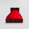 Winter Warm Soft Fitted Single Bedsheet With 1 Pillow Cover (Red) 104