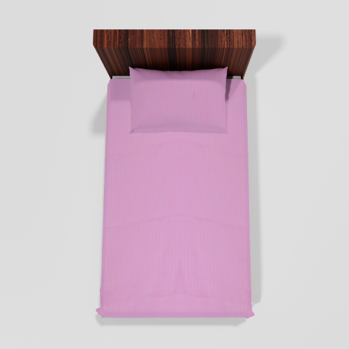 Pure Cotton Single Flat Bed Sheet With 1 Pillow Cover (Pink) 6