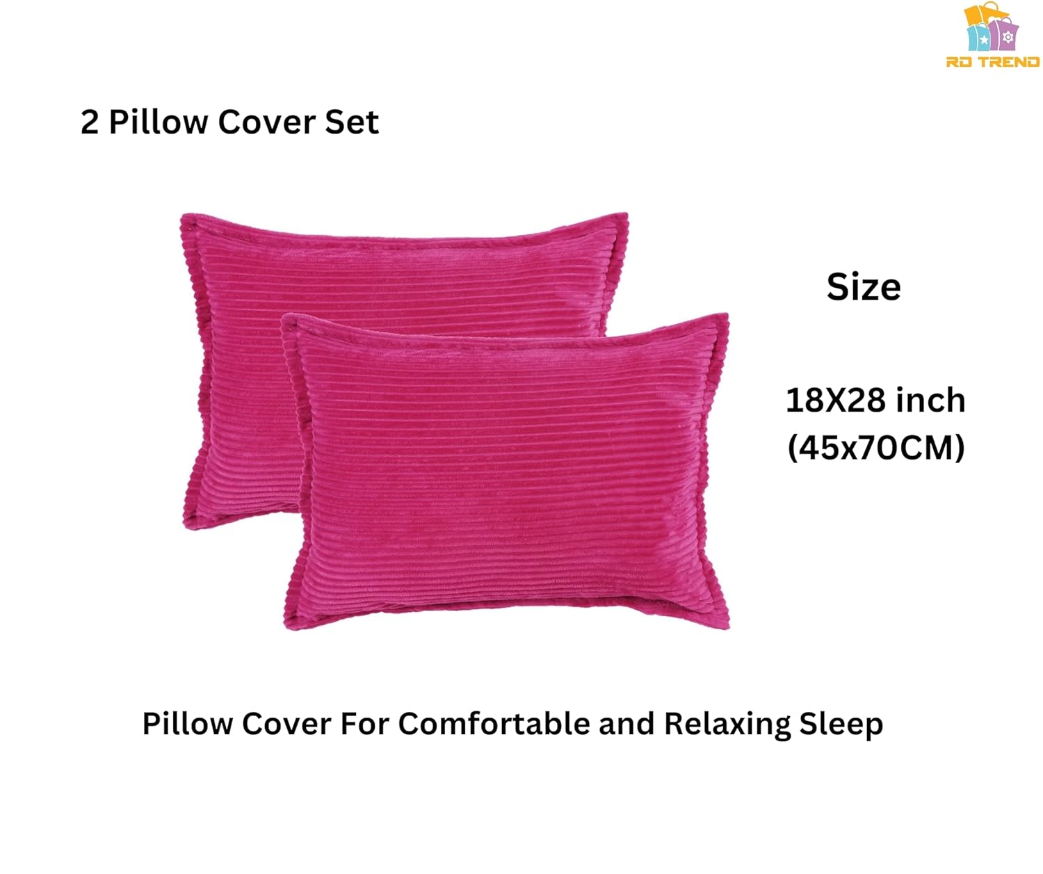 Winter Warm King Size Flat Double Bedsheet With 2 Pillow Cover (Magenta)