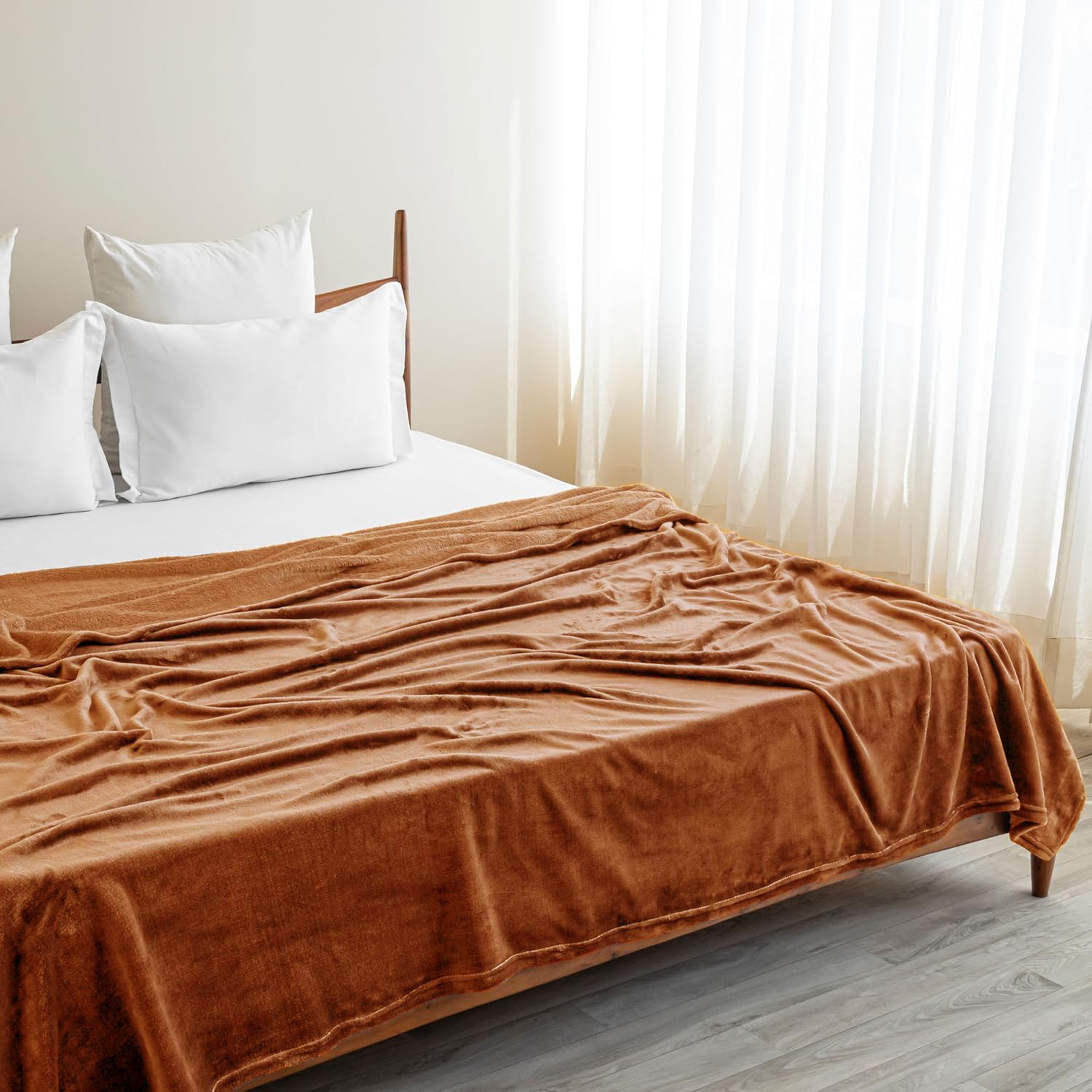 Winter Warm King Size Flat Double Bedsheet With 2 Pillow Cover (Mustard)