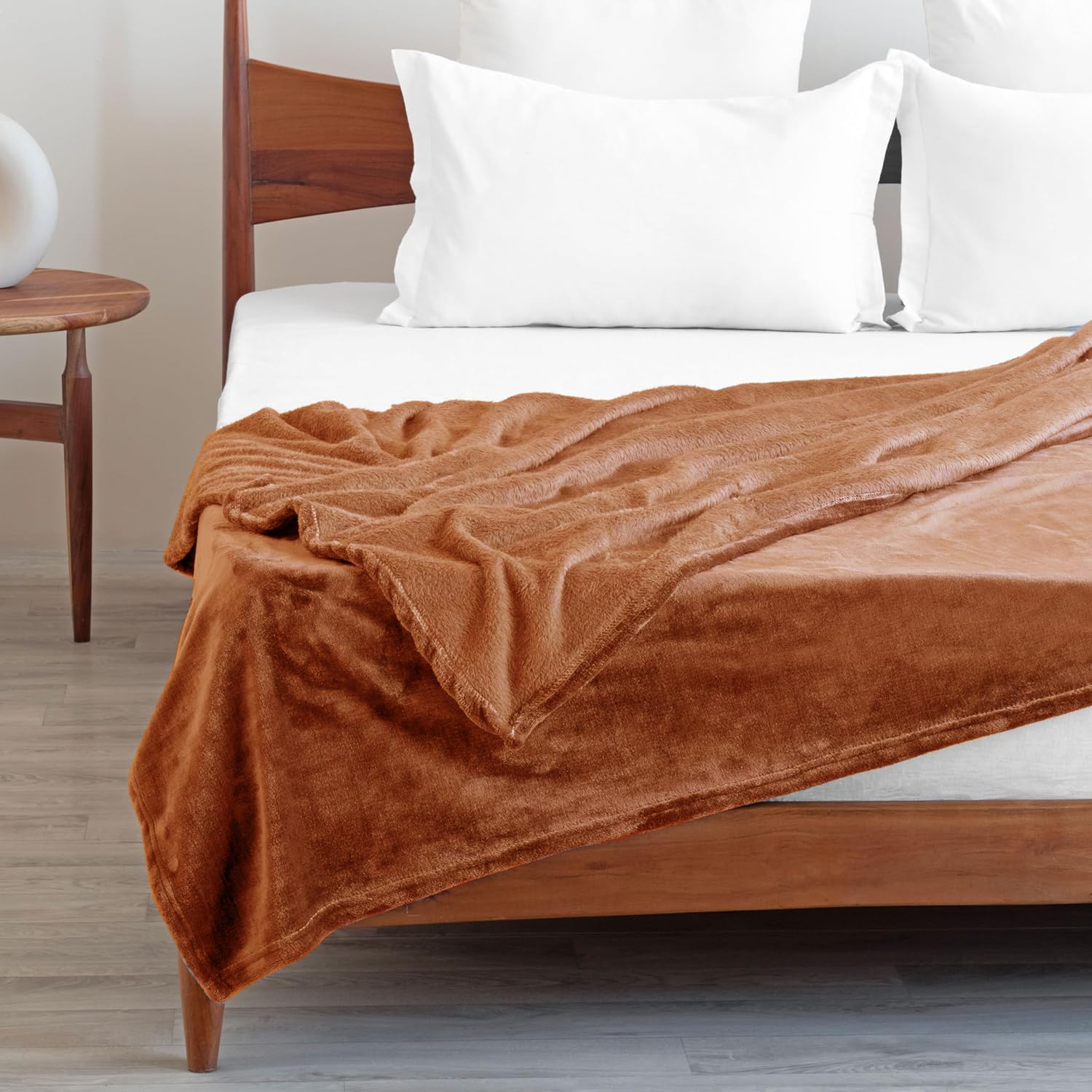 Winter Warm King Size Flat Double Bedsheet With 2 Pillow Cover (Mustard)