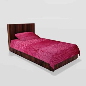 Winter Soft Warm Single Flat Bedsheet With 1 Pillow Cover (Pink)