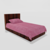 Winter Soft Warm Single Flat Bedsheet With 1 Pillow Cover (Pink)