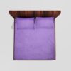 Winter Warm King Size Fitted Double Bedsheet With 2 Pillow Covers (Lavender)