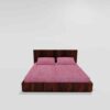Winter Warm King Size Fitted Double Bedsheet With 2 Pillow Covers (Pink)